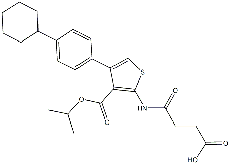 4-{[4-(4-cyclohexylphenyl)-3-(isopropoxycarbonyl)-2-thienyl]amino}-4-oxobutanoic acid Struktur