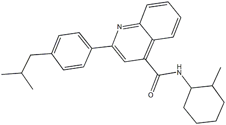 2-(4-isobutylphenyl)-N-(2-methylcyclohexyl)-4-quinolinecarboxamide Struktur