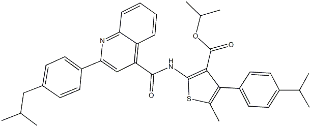 isopropyl 2-({[2-(4-isobutylphenyl)quinolin-4-yl]carbonyl}amino)-4-(4-isopropylphenyl)-5-methylthiophene-3-carboxylate Struktur