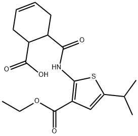 6-({[3-(ethoxycarbonyl)-5-isopropyl-2-thienyl]amino}carbonyl)-3-cyclohexene-1-carboxylic acid Struktur