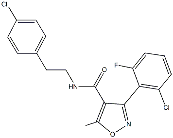 3-(2-chloro-6-fluorophenyl)-N-[2-(4-chlorophenyl)ethyl]-5-methyl-4-isoxazolecarboxamide Struktur