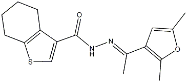 N'-[1-(2,5-dimethyl-3-furyl)ethylidene]-4,5,6,7-tetrahydro-1-benzothiophene-3-carbohydrazide Struktur