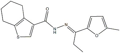 N'-[1-(5-methyl-2-furyl)propylidene]-4,5,6,7-tetrahydro-1-benzothiophene-3-carbohydrazide Struktur