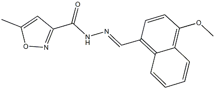 N'-[(4-methoxy-1-naphthyl)methylene]-5-methyl-3-isoxazolecarbohydrazide Struktur