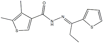 4,5-dimethyl-N'-[1-(2-thienyl)propylidene]-3-thiophenecarbohydrazide Struktur