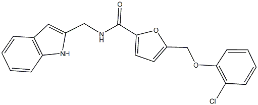 5-[(2-chlorophenoxy)methyl]-N-(1H-indol-2-ylmethyl)-2-furamide Struktur