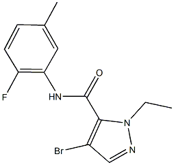 4-bromo-1-ethyl-N-(2-fluoro-5-methylphenyl)-1H-pyrazole-5-carboxamide Struktur