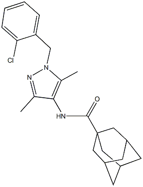 N-[1-(2-chlorobenzyl)-3,5-dimethyl-1H-pyrazol-4-yl]-1-adamantanecarboxamide Struktur