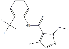 4-bromo-1-ethyl-N-[2-(trifluoromethyl)phenyl]-1H-pyrazole-5-carboxamide Struktur