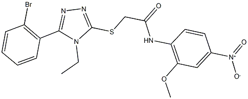 2-{[5-(2-bromophenyl)-4-ethyl-4H-1,2,4-triazol-3-yl]sulfanyl}-N-{4-nitro-2-methoxyphenyl}acetamide Struktur