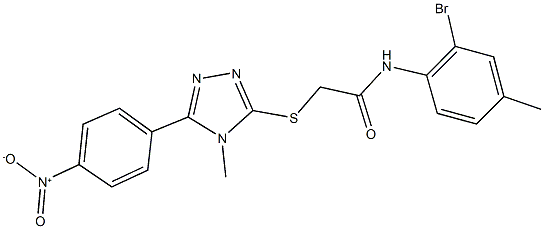 N-(2-bromo-4-methylphenyl)-2-[(5-{4-nitrophenyl}-4-methyl-4H-1,2,4-triazol-3-yl)sulfanyl]acetamide Struktur