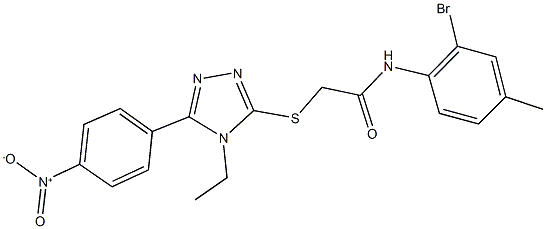 N-(2-bromo-4-methylphenyl)-2-[(4-ethyl-5-{4-nitrophenyl}-4H-1,2,4-triazol-3-yl)sulfanyl]acetamide Struktur