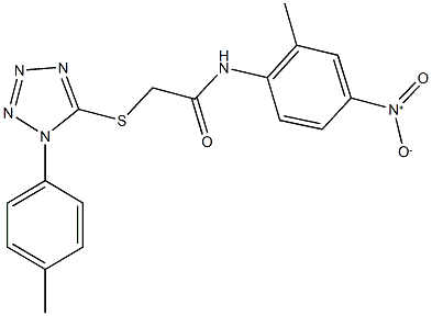 N-{4-nitro-2-methylphenyl}-2-{[1-(4-methylphenyl)-1H-tetraazol-5-yl]sulfanyl}acetamide Struktur