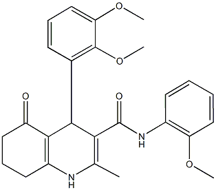 4-[2,3-bis(methyloxy)phenyl]-2-methyl-N-[2-(methyloxy)phenyl]-5-oxo-1,4,5,6,7,8-hexahydroquinoline-3-carboxamide Struktur