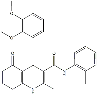 4-[2,3-bis(methyloxy)phenyl]-2-methyl-N-(2-methylphenyl)-5-oxo-1,4,5,6,7,8-hexahydroquinoline-3-carboxamide Struktur