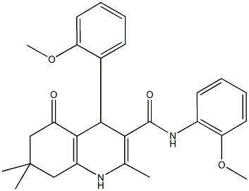 2,7,7-trimethyl-N,4-bis[2-(methyloxy)phenyl]-5-oxo-1,4,5,6,7,8-hexahydroquinoline-3-carboxamide Struktur