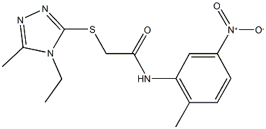 2-[(4-ethyl-5-methyl-4H-1,2,4-triazol-3-yl)sulfanyl]-N-{5-nitro-2-methylphenyl}acetamide Struktur