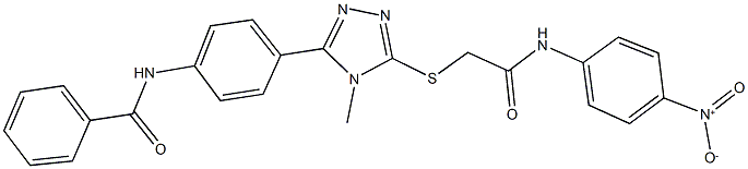 N-(4-{5-[(2-{4-nitroanilino}-2-oxoethyl)sulfanyl]-4-methyl-4H-1,2,4-triazol-3-yl}phenyl)benzamide Struktur