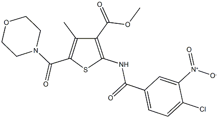 methyl 2-[({4-chloro-3-nitrophenyl}carbonyl)amino]-4-methyl-5-(morpholin-4-ylcarbonyl)thiophene-3-carboxylate Struktur