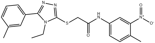 2-{[4-ethyl-5-(3-methylphenyl)-4H-1,2,4-triazol-3-yl]sulfanyl}-N-{3-nitro-4-methylphenyl}acetamide Struktur