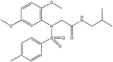 2-{2,5-dimethoxy[(4-methylphenyl)sulfonyl]anilino}-N-isobutylacetamide Struktur