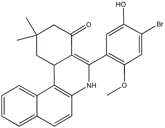 5-(4-bromo-5-hydroxy-2-methoxyphenyl)-2,2-dimethyl-2,3,6,12c-tetrahydrobenzo[a]phenanthridin-4(1H)-one Struktur