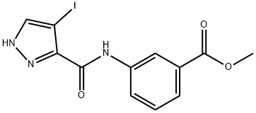 methyl 3-{[(4-iodo-1H-pyrazol-3-yl)carbonyl]amino}benzoate Struktur