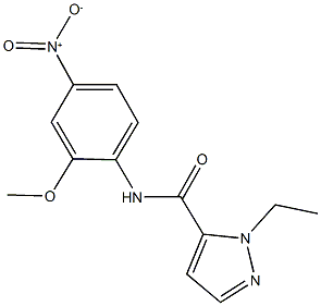 1-ethyl-N-{4-nitro-2-methoxyphenyl}-1H-pyrazole-5-carboxamide Struktur