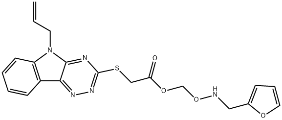 2-[(2-furylmethyl)amino]-2-oxoethyl [(5-allyl-5H-[1,2,4]triazino[5,6-b]indol-3-yl)sulfanyl]acetate Struktur