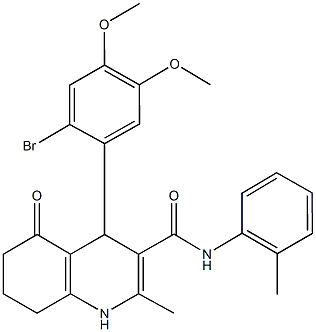 4-(2-bromo-4,5-dimethoxyphenyl)-2-methyl-N-(2-methylphenyl)-5-oxo-1,4,5,6,7,8-hexahydro-3-quinolinecarboxamide Struktur