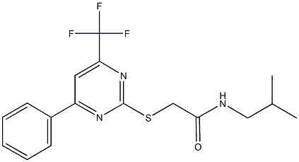 N-isobutyl-2-{[4-phenyl-6-(trifluoromethyl)-2-pyrimidinyl]sulfanyl}acetamide Struktur