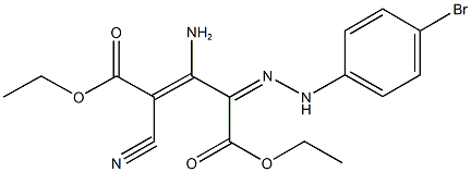 diethyl 3-amino-4-[(4-bromophenyl)hydrazono]-2-cyano-2-pentenedioate Struktur