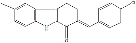 2-(4-chlorobenzylidene)-6-methyl-2,3,4,9-tetrahydro-1H-carbazol-1-one Struktur