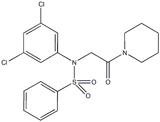 N-(3,5-dichlorophenyl)-N-[2-oxo-2-(1-piperidinyl)ethyl]benzenesulfonamide Struktur