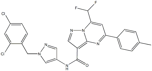 N-[1-(2,4-dichlorobenzyl)-1H-pyrazol-4-yl]-7-(difluoromethyl)-5-(4-methylphenyl)pyrazolo[1,5-a]pyrimidine-3-carboxamide Struktur