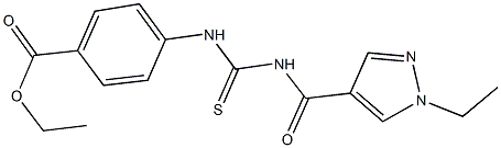 ethyl 4-[({[(1-ethyl-1H-pyrazol-4-yl)carbonyl]amino}carbothioyl)amino]benzoate Struktur