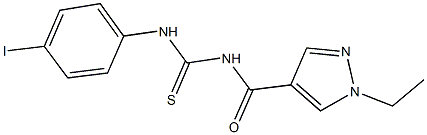 N-[(1-ethyl-1H-pyrazol-4-yl)carbonyl]-N'-(4-iodophenyl)thiourea Struktur