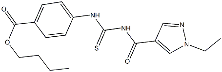 butyl 4-[({[(1-ethyl-1H-pyrazol-4-yl)carbonyl]amino}carbothioyl)amino]benzoate Struktur