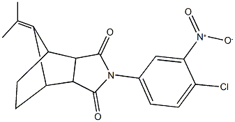 4-{4-chloro-3-nitrophenyl}-10-(1-methylethylidene)-4-azatricyclo[5.2.1.0~2,6~]decane-3,5-dione Struktur