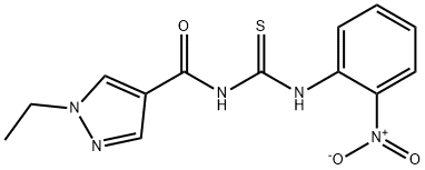 N-[(1-ethyl-1H-pyrazol-4-yl)carbonyl]-N'-{2-nitrophenyl}thiourea Struktur