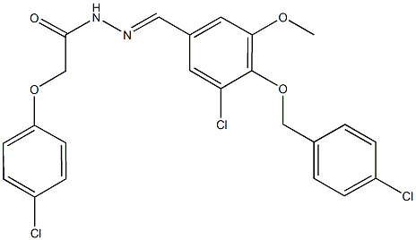 N'-{3-chloro-4-[(4-chlorobenzyl)oxy]-5-methoxybenzylidene}-2-(4-chlorophenoxy)acetohydrazide Struktur