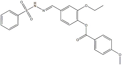 2-ethoxy-4-[2-(phenylsulfonyl)carbohydrazonoyl]phenyl 4-methoxybenzoate Struktur