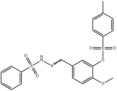 2-methoxy-5-[2-(phenylsulfonyl)carbohydrazonoyl]phenyl 4-methylbenzenesulfonate Struktur