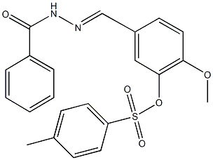 5-(2-benzoylcarbohydrazonoyl)-2-methoxyphenyl 4-methylbenzenesulfonate Struktur