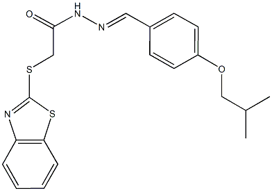 2-(1,3-benzothiazol-2-ylsulfanyl)-N'-(4-isobutoxybenzylidene)acetohydrazide Struktur