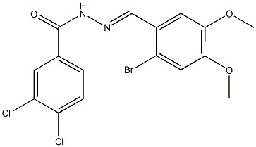 N'-(2-bromo-4,5-dimethoxybenzylidene)-3,4-dichlorobenzohydrazide Struktur