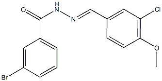 3-bromo-N'-(3-chloro-4-methoxybenzylidene)benzohydrazide Struktur