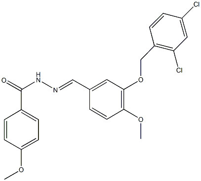 N'-{3-[(2,4-dichlorobenzyl)oxy]-4-methoxybenzylidene}-4-methoxybenzohydrazide Struktur