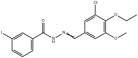 N'-(3-chloro-4-ethoxy-5-methoxybenzylidene)-3-iodobenzohydrazide Struktur