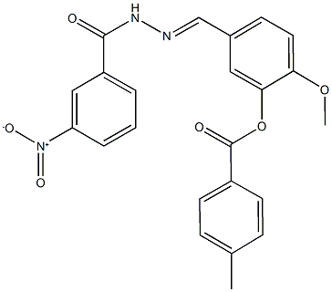 5-(2-{3-nitrobenzoyl}carbohydrazonoyl)-2-methoxyphenyl 4-methylbenzoate Struktur